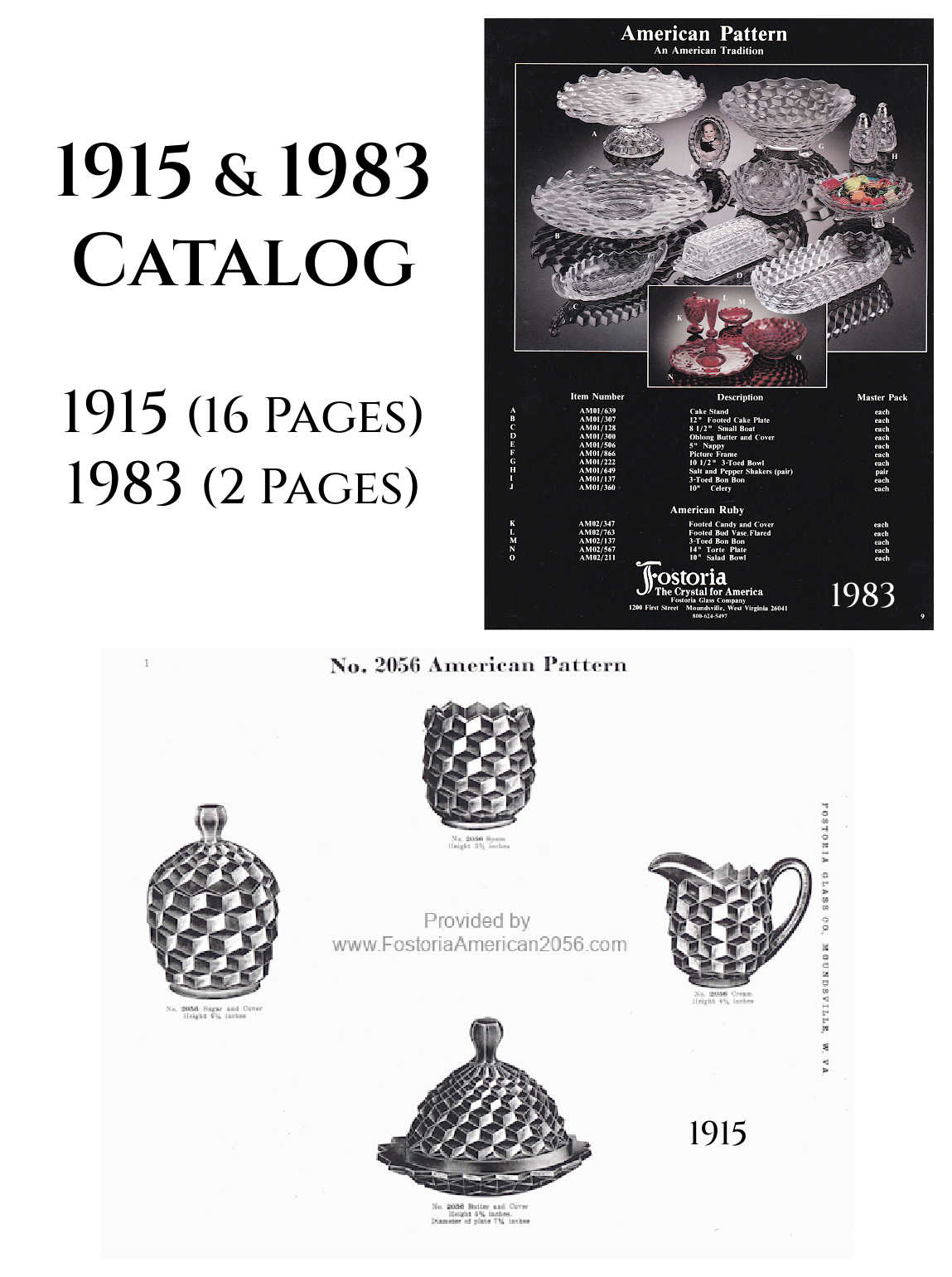 Fostoria American Catalogs - 1915 and 1983